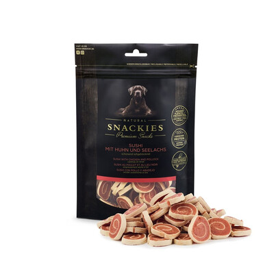 Snackies Luftgetrocknetes Sushi mit Huhn & Seelachs für Hunde