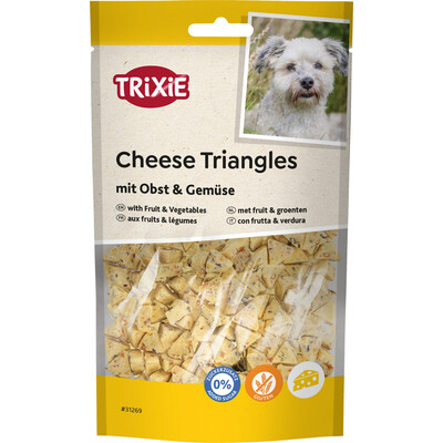 TRIXIE Cheese Triangles mit Obst & Gemüse – Vegetarischer Hundesnack & Leckerbissen