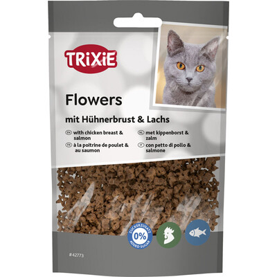 TRIXIE Flowers Katzensnack – Hühnerbrust & Lachs Leckerlis (50 g)