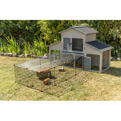 TRIXIE Freilaufgehege mit Abdeckung | Sicherer Auslauf für Kaninchen & Meerschweinchen