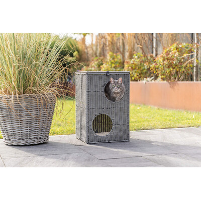 TRIXIE Höhle Amalia eckig outdoor - Katzenhöhle für draußen