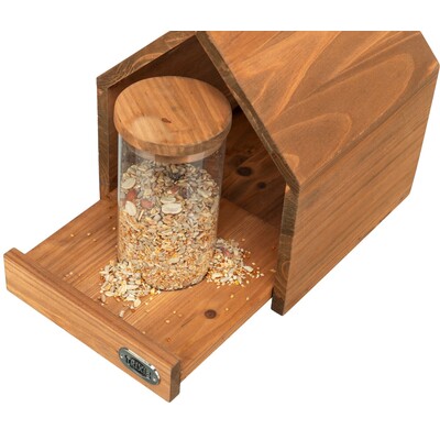 TRIXIE natura Vogelfutterhaus zum Aufhängen & Silo