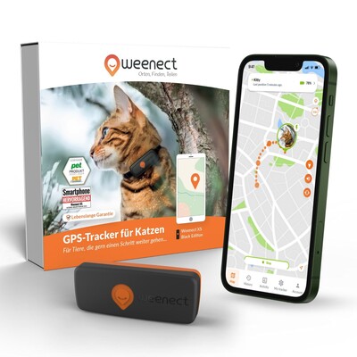 Weenect XS GPS Tracker für Katzen mit Lebenslanger Garantie