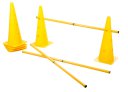 Agility Pylonen-Hürden Set für Hunde gelb, 3 Hürden, 6 Pylonen