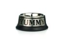 Beeztees Inox Futternapf und Trinknapf Yummy & Slurp Futternapf Yummy, 16 cm, 900 ml, silber schwarz