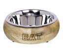 Edelstahlnapf EAT mit Holzring 1,50 Liter, Ø 23 cm