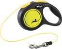 flexi New Neon Seil Roll Leine XS: 3 m, schwarz/neon, bis max 8 kg, Seil