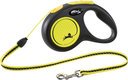 flexi New Neon Seil Roll Leine S: 5 m, schwarz/neon, bis max. 12 kg, Seil