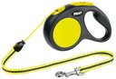 flexi New Neon Seil Roll Leine M: 5 m, schwarz/neon, bis max. 12 kg, Seil
