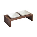 Futterstation Meshidai True Doppelnapf S: 2 x 0,4 ltr. walnuss