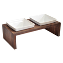 Futterstation Meshidai True Doppelnapf L: 2 x 2,1 ltr. walnuss