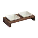 Futterstation Meshidai True Doppelnapf XS: 2 x 0,2 ltr. walnuss