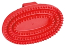 Kerbl Gummistriegel oval aus Hartgummi 13,5 x 9 cm, rot
