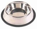 Hundenapf Edelstahl mit Gummiring, schwer 0,7 l / ø 16 cm