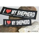 Julius K9 Logo Klettsticker groß G-L I LOVE MY SHEPHERD