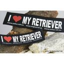 Julius K9 Logo Klettsticker groß G-L I LOVE MY RETRIEVER