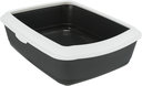 Katzentoilette Classic mit Rand 37×15×47 cm, dunkelgrau/weiß