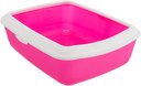 Katzentoilette Classic mit Rand 37×15×47 cm, pink/weiß