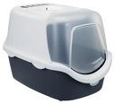 Katzentoilette Vico Easy Clean mit Frontklappe 40 × 40 × 56 cm, blaugrau/weiß