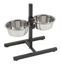 Höhenverstellbarer Hundenapf inkl. Näpfe 2 x 2800 ml, schwarz