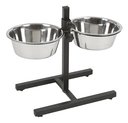 Höhenverstellbarer Hundenapf inkl. Näpfe 2 x 1800 ml, schwarz