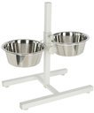 Höhenverstellbarer Hundenapf inkl. Näpfe 2 x 2800 ml, weiß