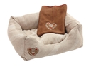 Kuschelbett LOVE YOU mit Kuscheldecke 50x40cm, beige
