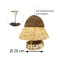 Vogelhaus Reetdach Amrum klein Ø 20 cm - Birke natur - ohne Ständer