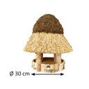 Vogelhaus Reetdach Amrum groß Ø 30 cm - Birke natur - ohne Ständer
