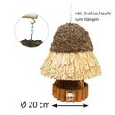 Vogelhaus Reetdach Amrum klein Ø 20 cm - Kiefer braun - ohne Ständer