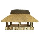 Vogelhaus Reetdach Pellworm groß 50 x 30 cm - Birke natur - ohne Ständer