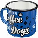 Nostalgic-Art Emaille-Becher Hot Coffee & Cool Dogs Emaille, 8 x 8 x 8 cm