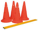Trixie Dog Activity Agility Hindernisse Pilonen Maße: ø 30 × 50 cm, 100 cm Inhalt: 4 Pylonen, 2 Stangen, orange/gelb