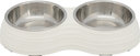 Hundenapf Set aus Melamin Napf: 2 × 0,2 l/ø 11 cm, Gesamtmaße: 25 × 4 × 14 cm, weiß