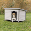 TRIXIE natura Hundehütte Classic mit Flachdach grau M: 104 × 72 × 68 cm, grau