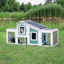 Trixie Natura Kleintierstall mit 2 Freiläufen hellblau 168x81x72 cm