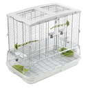 Vision Vogelheim Vogelkäfig M01 - klein (LxBxH): 60,9 x 38,1 x 52 cm, weiß / grün