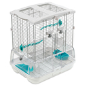 Vision Vogelkäfig Vogelheim S01 - klein (LxBxH): 45,7 x 35,6 x 50,8 cm, weiß / türkis