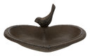 Vogel-Tränke aus Gusseisen Herzform 250 ml/16 × 15 cm, braun