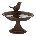 Vogeltränke aus Gusseinsen mit Standfuß 250 ml/ø 16 cm, braun