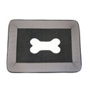 Hundematte mit Knochen-Motiv S: 55x82 cm, schwarz/grau