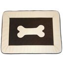 Hundematte mit Knochen-Motiv S: 55x82 cm, ecru/choco