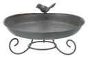 Wildvogel Tränke aus Metall zum Hinstellen 800 ml/ø 22 cm, grau